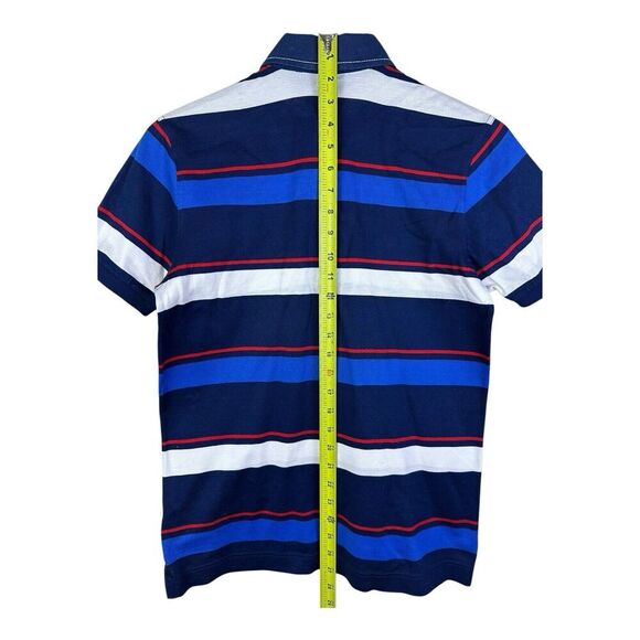 Paul & Shark Yachting Polo "Shark Fit” Slim Fit Blue & Red Stripe Mens Small - Picture 7 of 10